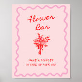 Liefde in Bloom Red Pink Flower Bar Poster (Voorkant)