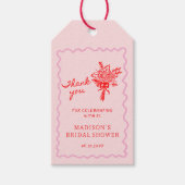 Liefde in Bloom Rood Roze Vrijgezellenfeest Welkom Cadeaulabel (Voorkant)