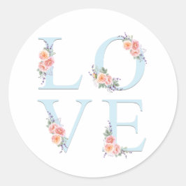 Liefde in Bloom Roos Floral Ronde Sticker