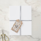 Liefde in Bloom Rustic Peach Floral Cadeaulabel (Met Touw)