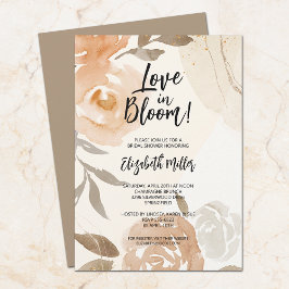 Liefde in Bloom Rustic Peach Flowers Vrijgezellenf Kaart
