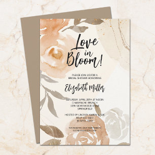 Liefde in Bloom Rustic Peach Flowers Vrijgezellenf Kaart