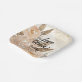 Liefde in Bloom Rustieke Perzik Bloemen Papieren Bordje (Gebogen)