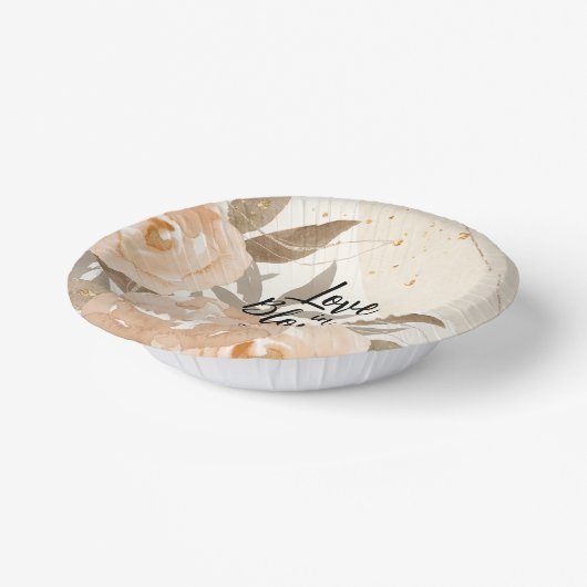 Liefde in Bloom Rustieke Perzik Bloemen Papieren Kommen (Gebogen)