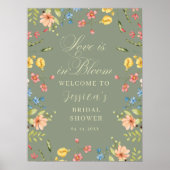 Liefde in Bloom Sage Vrijgezellenfeest Welkomstbor Poster (Voorkant)