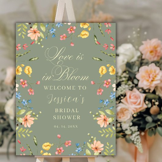 Liefde in Bloom Sage Vrijgezellenfeest Welkomstbor Poster