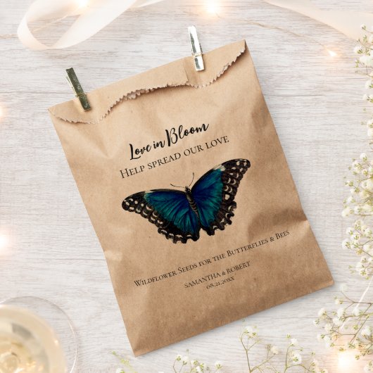Liefde in Bloom Spread Wildflower Seeds Favor Bag Bedankzakje (Geknipt)
