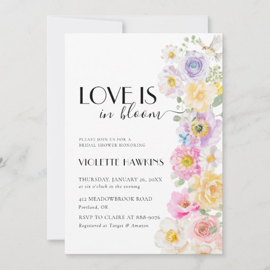 Liefde in Bloom Spring Blossom Floral Vrijgezellen Kaart (Voorkant)