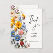 Liefde in bloom Spring Floral Vrijgezellenfeest Bedankkaart (Voorkant / Achterkant)