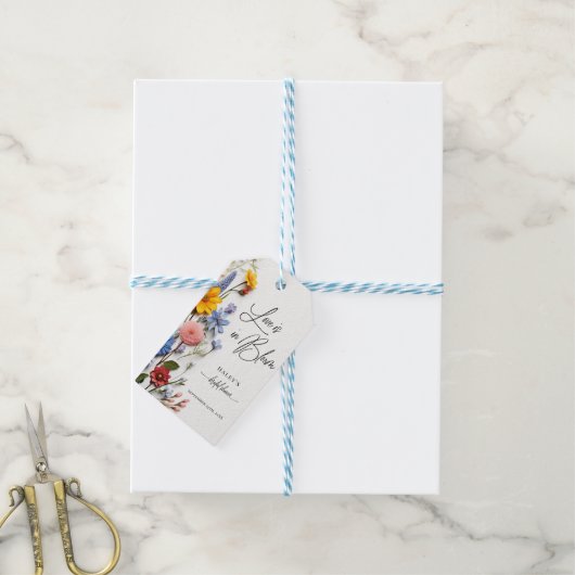 Liefde in bloom Spring Floral Vrijgezellenfeest Cadeaulabel (Met Touw)