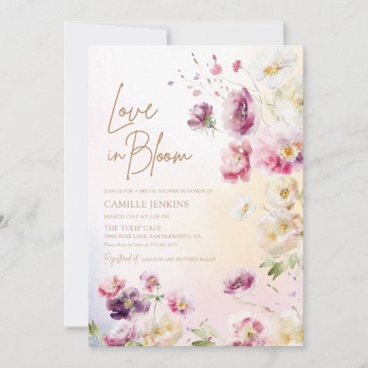 Liefde in Bloom Spring Floral Vrijgezellenfeest Kaart (Voorkant)