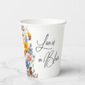 Liefde in bloom Spring Floral Vrijgezellenfeest Papieren Bekers (Achterkant)