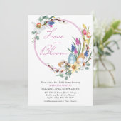 Liefde in Bloom Spring Floral Wreath Vrijgezellenf Kaart (Staand voorkant)