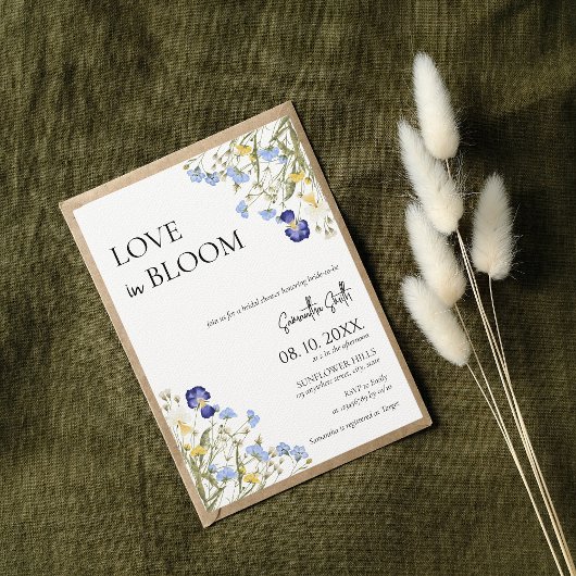 Liefde in Bloom Spring Vrijgezellenfeest Wildflowe Kaart