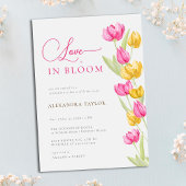Liefde in Bloom Tulips Calligraphy Vrijgezellenfee Kaart