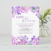 Liefde in Bloom Violet Geranium Vrijgezellenfeest Kaart (Staand voorkant)