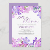 Liefde in Bloom Violet Geranium Vrijgezellenfeest Kaart (Voorkant / Achterkant)