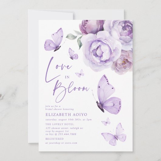 Liefde in Bloom Vlinder Bloemen Vrijgezellenfeest Kaart (Voorkant)