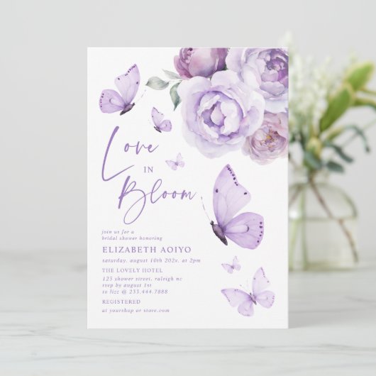 Liefde in Bloom Vlinder Bloemen Vrijgezellenfeest Kaart (Staand voorkant)