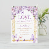 Liefde in Bloom Vlinder Bloemen Vrijgezellenfeest Kaart (Staand voorkant)