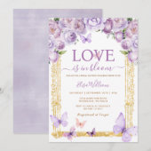 Liefde in Bloom Vlinder Bloemen Vrijgezellenfeest Kaart (Voorkant / Achterkant)