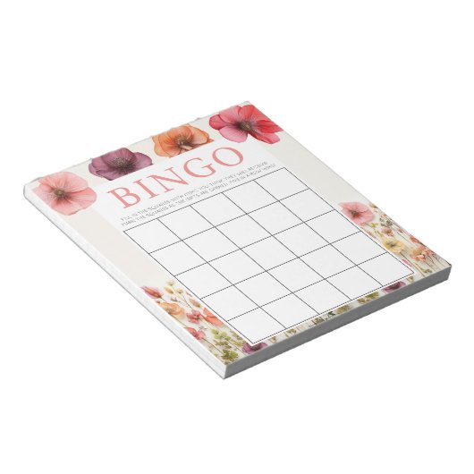 Liefde in Bloom Vrijgezellenfeest 40 Bingo Sheets Notitieblok (Schuin)
