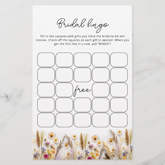 Liefde in Bloom Vrijgezellenfeest Bingo Spel (Voorkant)