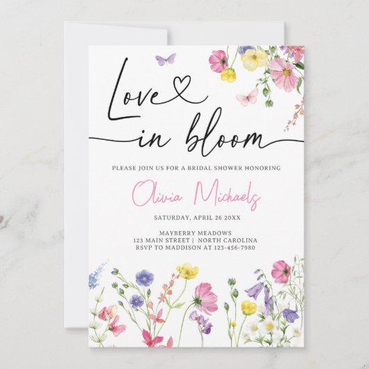 Liefde in Bloom Vrijgezellenfeest Bloemen Kaart (Voorkant)