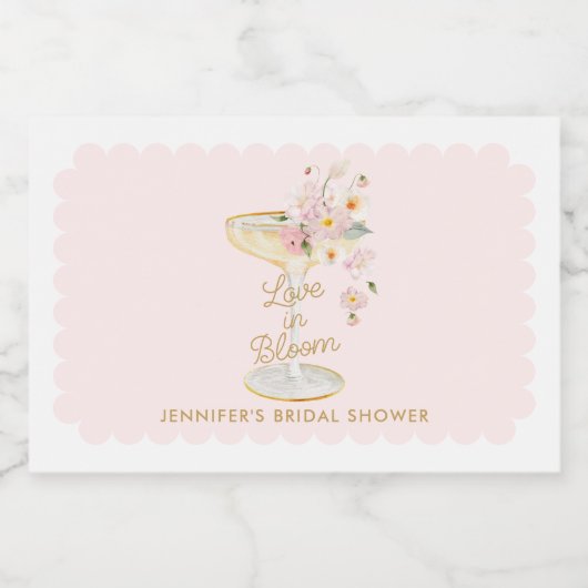 Liefde in Bloom Vrijgezellenfeest Champagne Sparkling Wijnetiket (Enkel label)