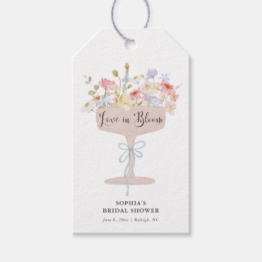 Liefde in Bloom Vrijgezellenfeest Dank u Cadeaulabel (Voorkant)