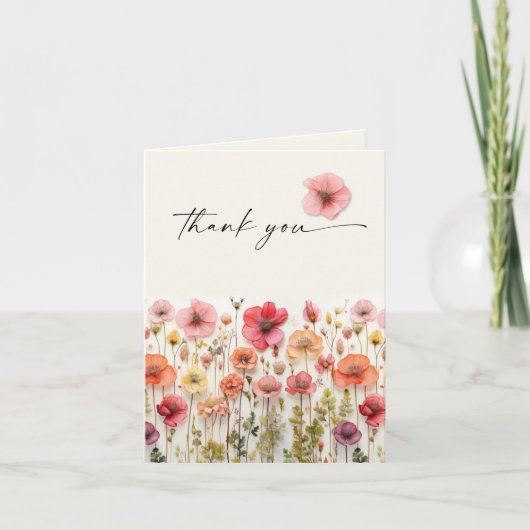 Liefde in Bloom Vrijgezellenfeest Gevouwen Dank je Bedankkaart (Voorkant)