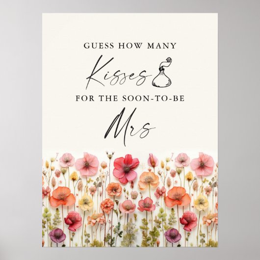 Liefde in Bloom Vrijgezellenfeest Kussen Spelbord Poster (Voorkant)