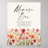 Liefde in Bloom Vrijgezellenfeest Mimosa Bar Teken Poster (Voorkant)