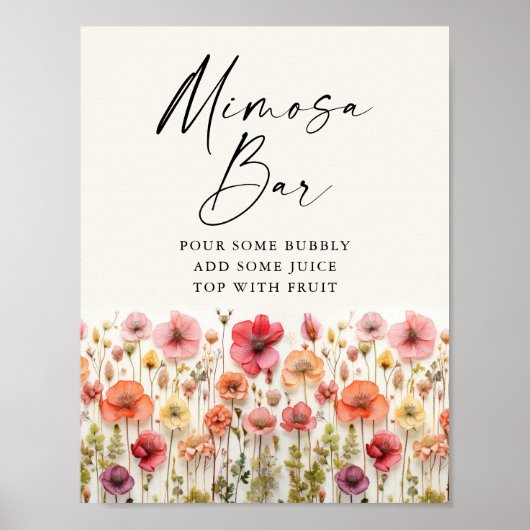 Liefde in Bloom Vrijgezellenfeest Mimosa Bar Teken Poster (Voorkant)