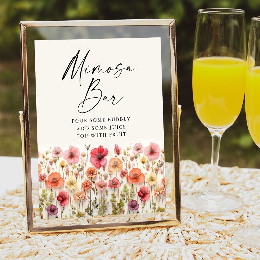 Liefde in Bloom Vrijgezellenfeest Mimosa Bar Teken Poster