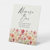 Liefde in Bloom Vrijgezellenfeest Mimosa Bar Teken Reclamebord Met Voetstuk (Voorkant)