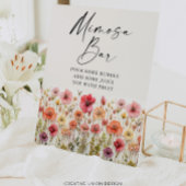 Liefde in Bloom Vrijgezellenfeest Mimosa Bar Teken Reclamebord Met Voetstuk