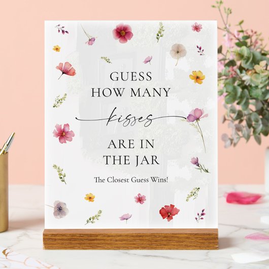 Liefde in Bloom Vrijgezellenfeest Raad eens hoevee Acryl Bord