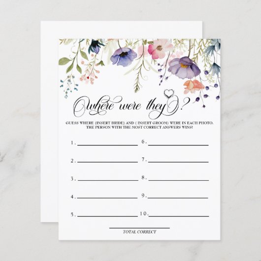 Liefde in Bloom | Waar waren ze | Spellen (Voorkant / Achterkant)