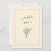 Liefde in Bloom Whimsical Handgeschreven Tabel 4 K Kaart (Voorkant)