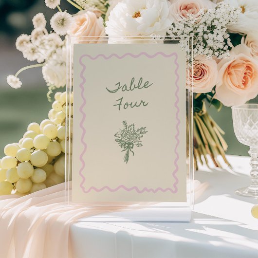 Liefde in Bloom Whimsical Handgeschreven Tabel 4 K Kaart