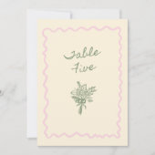 Liefde in Bloom Whimsical Handgeschreven Tabel 5 K Kaart (Voorkant)