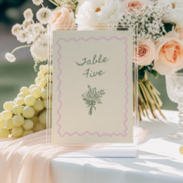 Liefde in Bloom Whimsical Handgeschreven Tabel 5 K Kaart