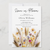 Liefde in Bloom Wildbloemen Bruidsdouche Uitnodigi Kaart (Voorkant)