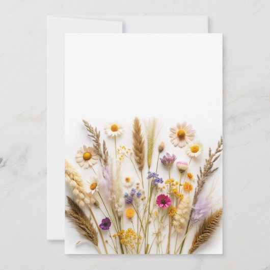 Liefde in Bloom Wildbloemen Bruidsdouche Uitnodigi Kaart (Achterkant)