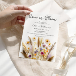 Liefde in Bloom Wildbloemen Bruidsdouche Uitnodigi Kaart