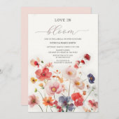 Liefde in Bloom Wildbloemen Bruidsdouche Uitnodigi Kaart (Voorkant / Achterkant)