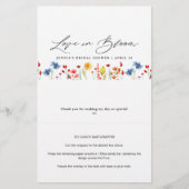 Liefde in Bloom Wildbloemen Snoep Bar Wrapper Flyer (Voorkant)