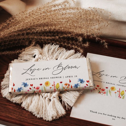 Liefde in Bloom Wildbloemen Snoep Bar Wrapper Flyer