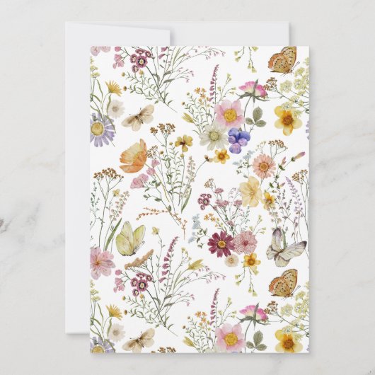 Liefde in Bloom Wildflower Boheems Vrijgezellenfee Kaart (Achterkant)